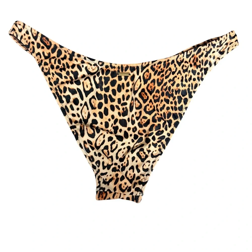 Victoria's Secret Leopard Print Bikini‎ Bottom High Leg V-Front Swim Small